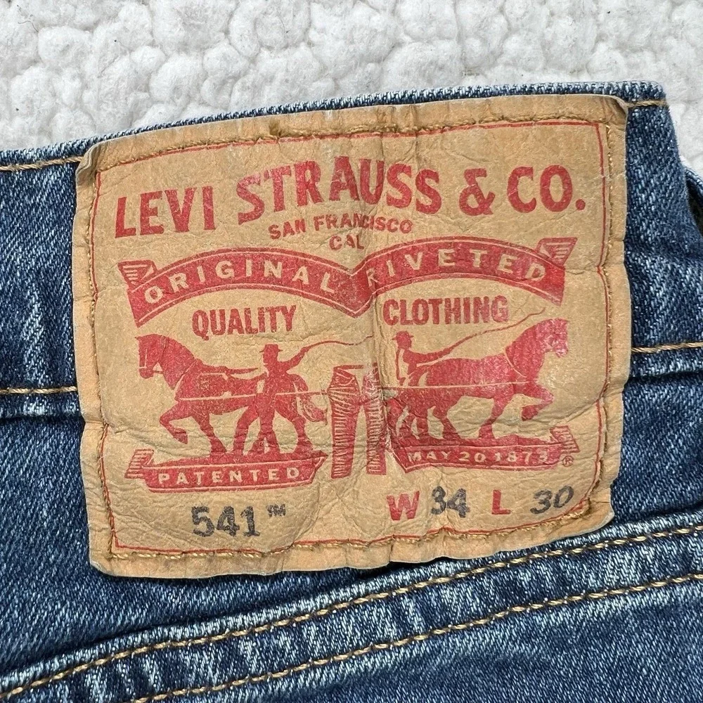 Levi's 541 Jeans Mens 32x30 (Actual 32x28) Blue Athletic Taper Grunge Streetwear